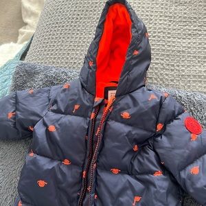 Baby cat infants, dinosaur snowsuit